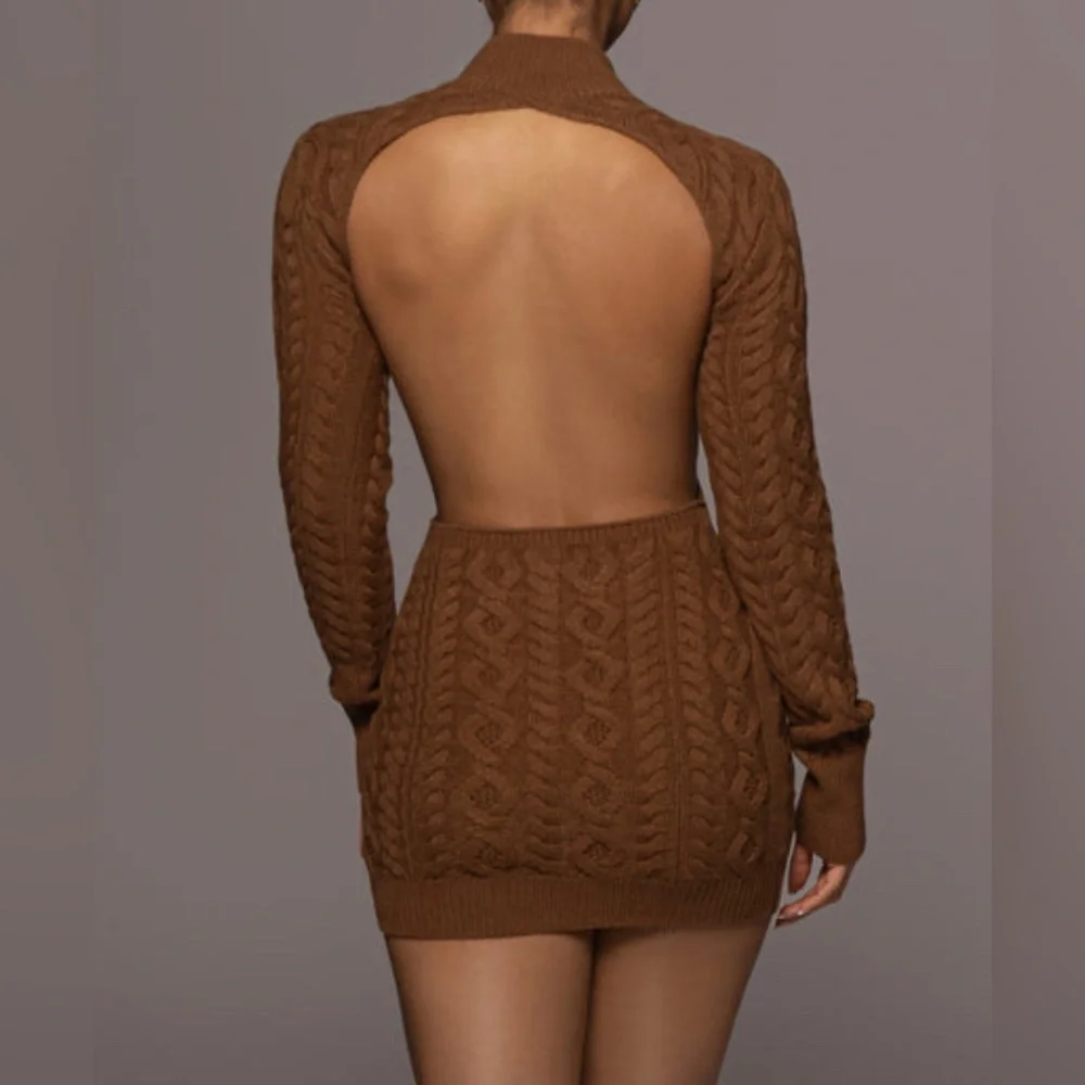 JLUXLABEL Brown Long Sleeve Dress - Picture 2 of 4